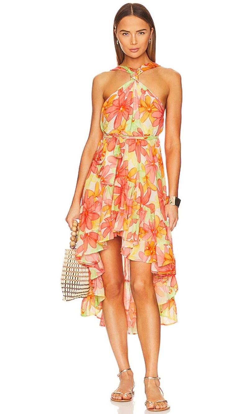 Revolve Celeste Dress Floral Summer Tropical Riviera Prinptemps Sundress Dress S